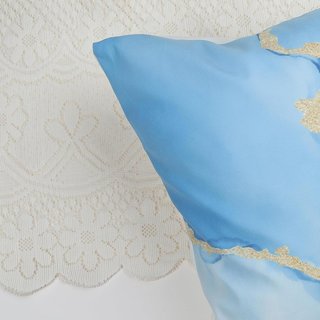 Fundas cojines mármol azul dorado 45x45