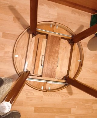 Mesa comedor redonda extensible madera