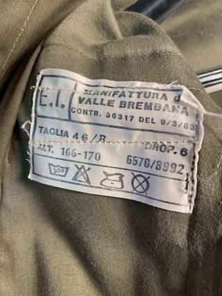 Giacca Militare Esercito Italiano Vintage Verde