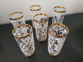 Juego 6 Vasos vintage cristal