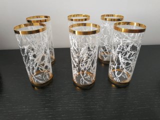 Juego 6 Vasos vintage cristal