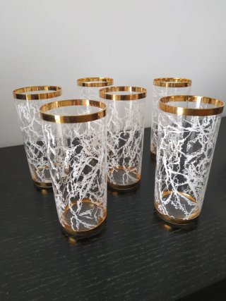 Juego 6 Vasos vintage cristal