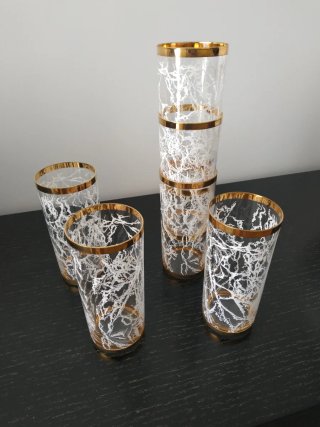 Juego 6 Vasos vintage cristal