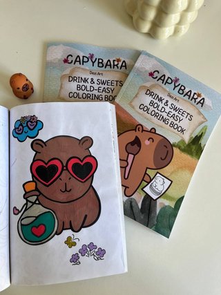 Libro para colorear capibaras antiestrés kawaii