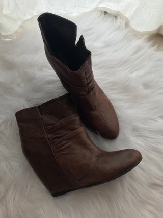 Botines tacón invisible 11cm marrones