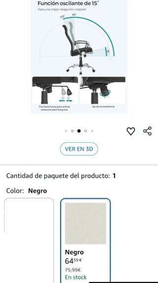 SONGMICS Silla de Oficina y Escritorio, Nergo