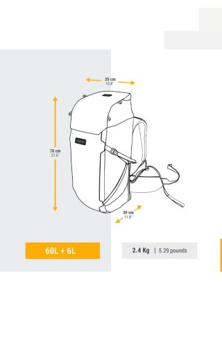 Mochila Montaña Forclaz 60+6L Mujer
