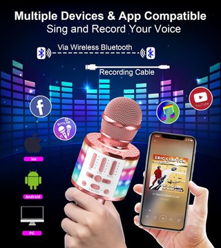 Micrófono Karaoke Bluetooth portátil con altavoz