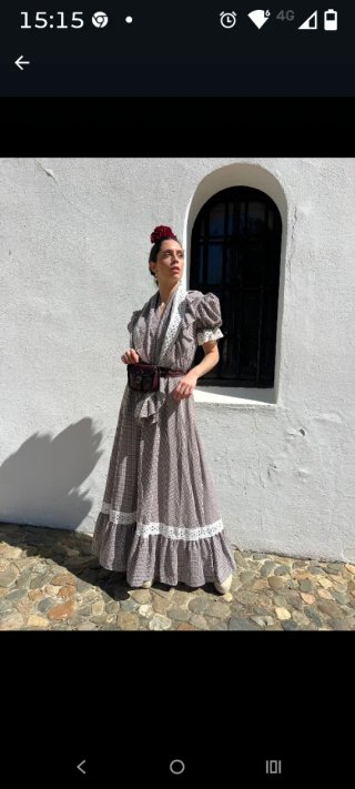 Vestido flamenco piquillo feria romería baile