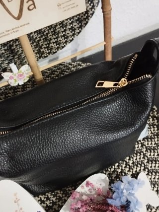 Bolso Piel Negro Mini con Asa The Genuine leather