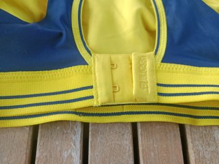 Sujetador deportivo Shock Absorber azul/amarillo