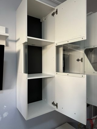 Conjunto Vitrina y Mueble TV Blanco