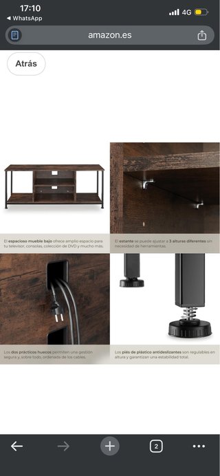 Mueble TV madera y metal