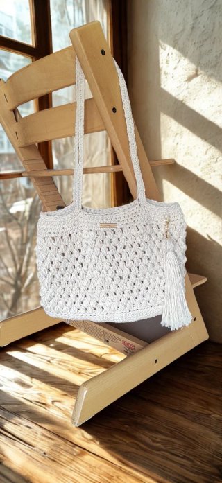 Bolso tejido a mano multicolor