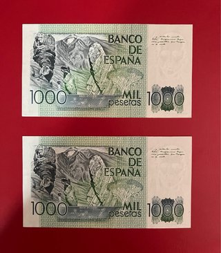 Pareja Billetes 500/1000 Pesetas 1979 Correlativos
