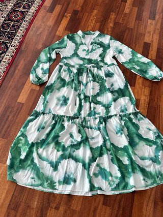 Maxi dress verde tie-dye
