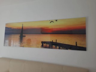 Cuadro Cristal 160x50cm Paisaje Marino