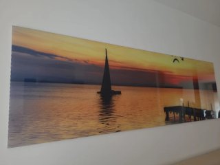 Cuadro Cristal 160x50cm Paisaje Marino