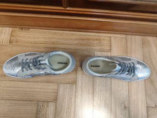 Zapatillas Lentejuela Plateada Talla 36