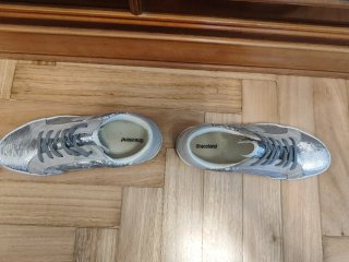 Zapatillas Lentejuela Plateada Talla 36