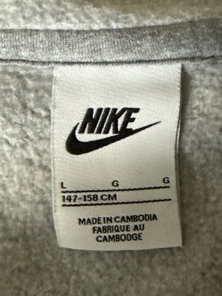 Sudadera Nike niño/a gris con cremallera talla L