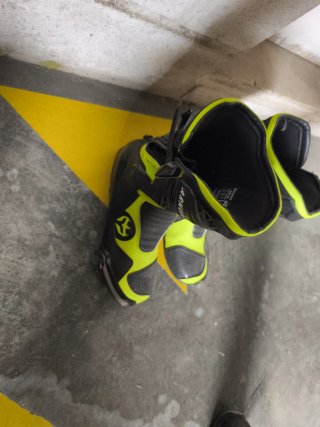 Botas de moto off-road/sportbike negras y verdes