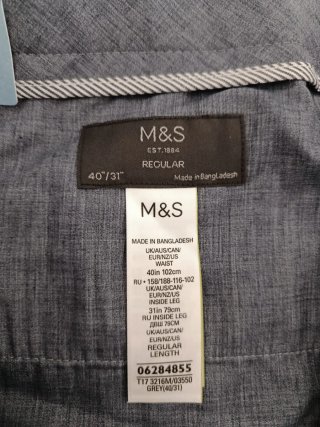 Pantalón de vestir gris Marks & Spencer T.44