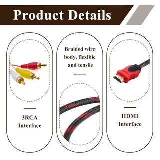 Cable HDMI a RCA 1,5m transmisión audio video