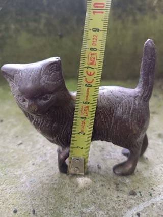 Figura gato bronce antigua