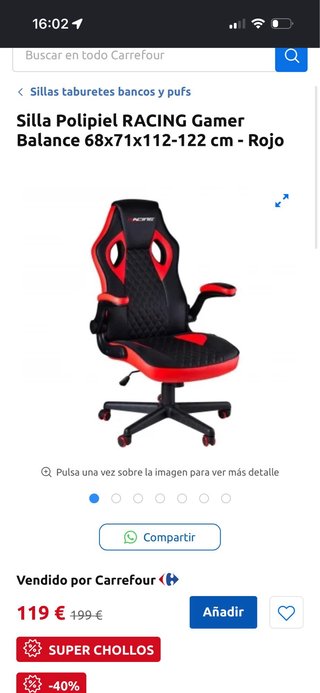 Silla Gaming/ Escritorio  RACING Negra y Azul