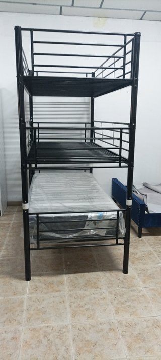 Litera Metálica Triple Negra, Robusta. ¡EN REBAJA!