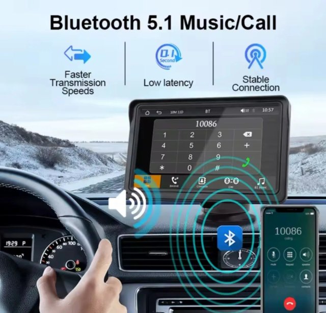 Pantalla multimedia portátil android auto carplay