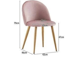 Sillas terciopelo rosa madera