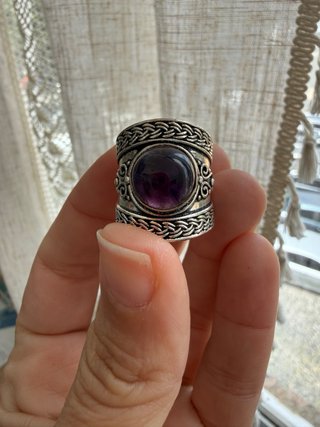 Anel Prata 925 Ametista
