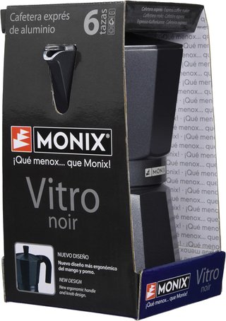 - MONIX cafetera espresso aluminio negra 12 taza