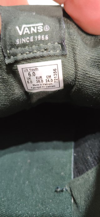 Vans altas verde oliva en ante Talla 38 (24cm)