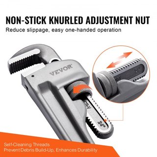 Llave de tubo, llave de tubo recta de aluminio de 24", llave de plomería ajustable, con mandíbula de alta resistencia y mango ergonómico, fácil de transportar, diseño colgante, para tuberías de ag...