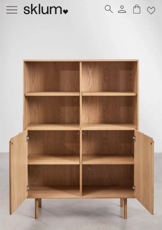 Aparador alto rectangular madera marrón