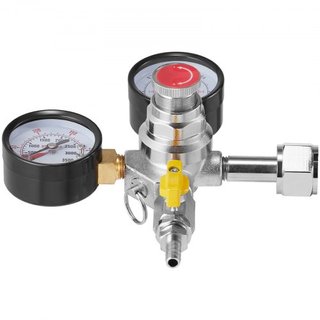 Regulador de Doble Manómetro, Manómetro de CO2 con 0-60PSI, Manómetro de CO2 de Alta Resistencia, Regulador de Cerveza de Grifo con Válvula de Retención, Regulador de Presión Ajustable para Cervez...
