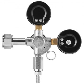 Regulador de Doble Manómetro, Manómetro de CO2 con 0-60PSI, Manómetro de CO2 de Alta Resistencia, Regulador de Cerveza de Grifo con Válvula de Retención, Regulador de Presión Ajustable para Cervez...