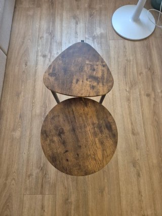 Juego mesas auxiliares plástico imitación madera
