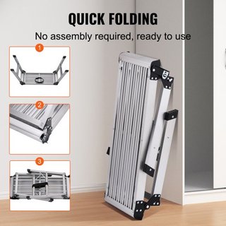 Plataforma de Trabajo Plegable, Capacidad de Carga de 330 lbs, Escalera de Yeso de Aluminio, Banco de Trabajo Pesado con Pies Antideslizantes, Ideal para Lavar Vehículos, Limpiar, Pintar, Decorar
