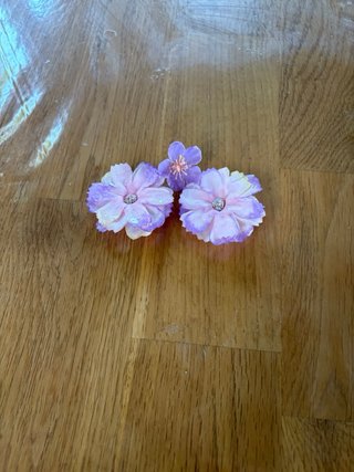 Pendientes flores secas morado y blanco