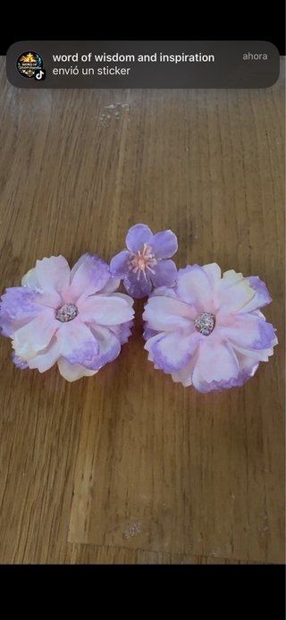 Pendientes flores secas morado y blanco