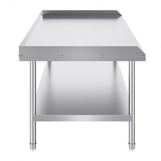 Mesa de Trabajo de Acero Inoxidable, Mesa de Preparación de Alimentos Comercial de 30 x 60 x 26 Pulgadas, Mesa de Trabajo Pesada con Respaldo de 3 Lados, Mesa de Metal para Restaurante, Hogar, Hotel
