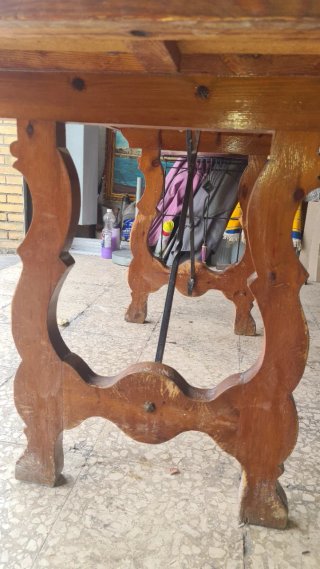 Mesa Castellana Madera Maciza y Metal
