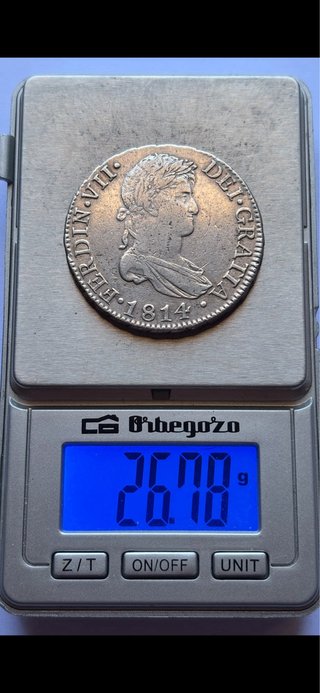 8 Reales 1814 (MBC+) Cádiz Fernando VII