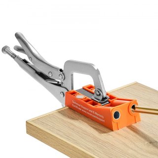 Jig de Agujeros de Pocket, Sistema de Jig Pocket de 56 Pcs con Abrazadera en C de 22.9 cm, Broca Escalonada, Llave, Anillo de Parada de Broca, Punta de Conducción Cuadrada y Tornillos, para Proyec...