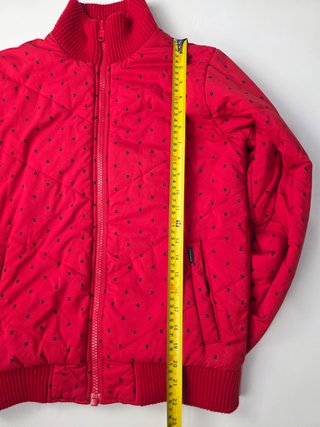Carhartt Red Quilted Jacket Full Zip Polka Dot Pat