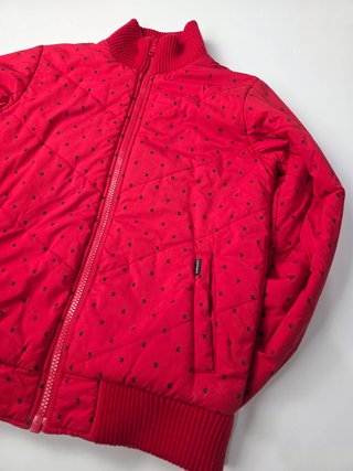 Carhartt Red Quilted Jacket Full Zip Polka Dot Pat